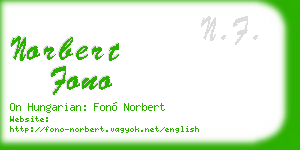 norbert fono business card